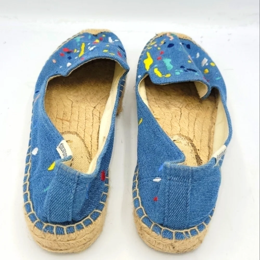 Soludos Multicolor Paint Splatter Espadrilles Flats Size 7.5